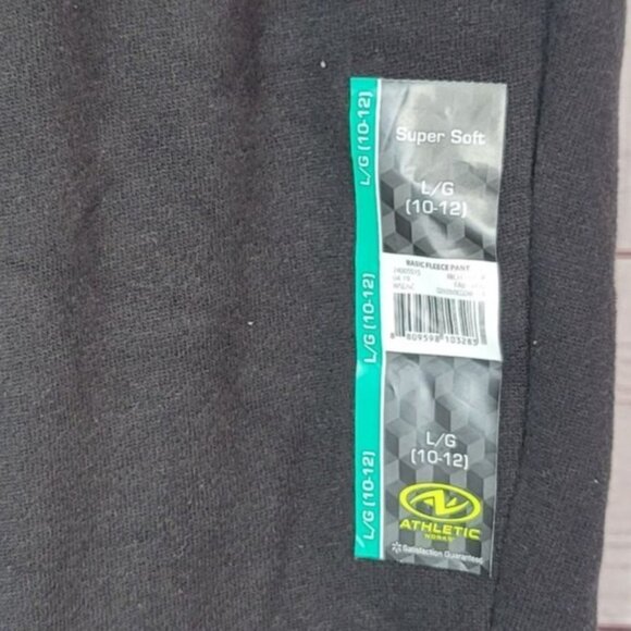Athletic Works Boys Joggers Pants Black Large Pull On Pockets Sweatpants NWT - Picture 6 of 8